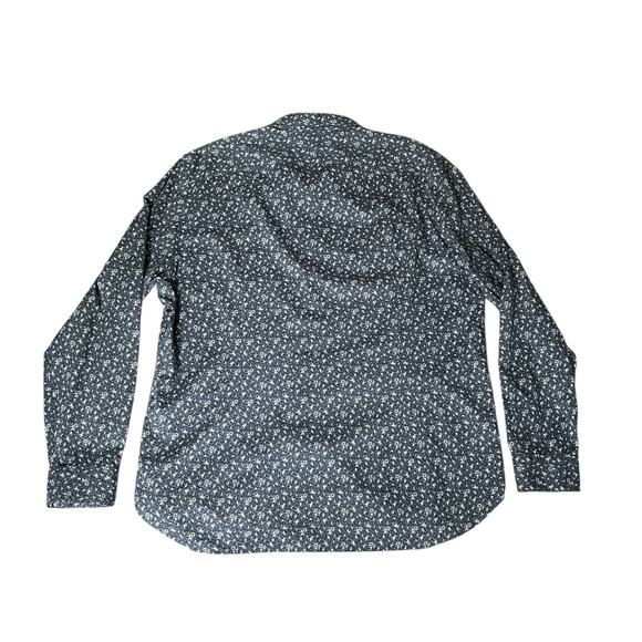 John Varvatos Men's Button-Down Shirt Black Floral Print 100% Cotton Size XXL - Picture 2 of 7